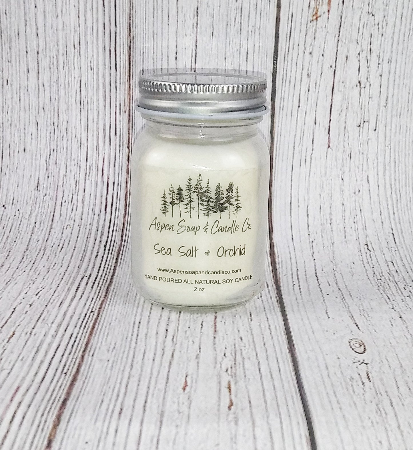 Sea Salt & Orchid Soy Wooden Wick Mason Jar Candles