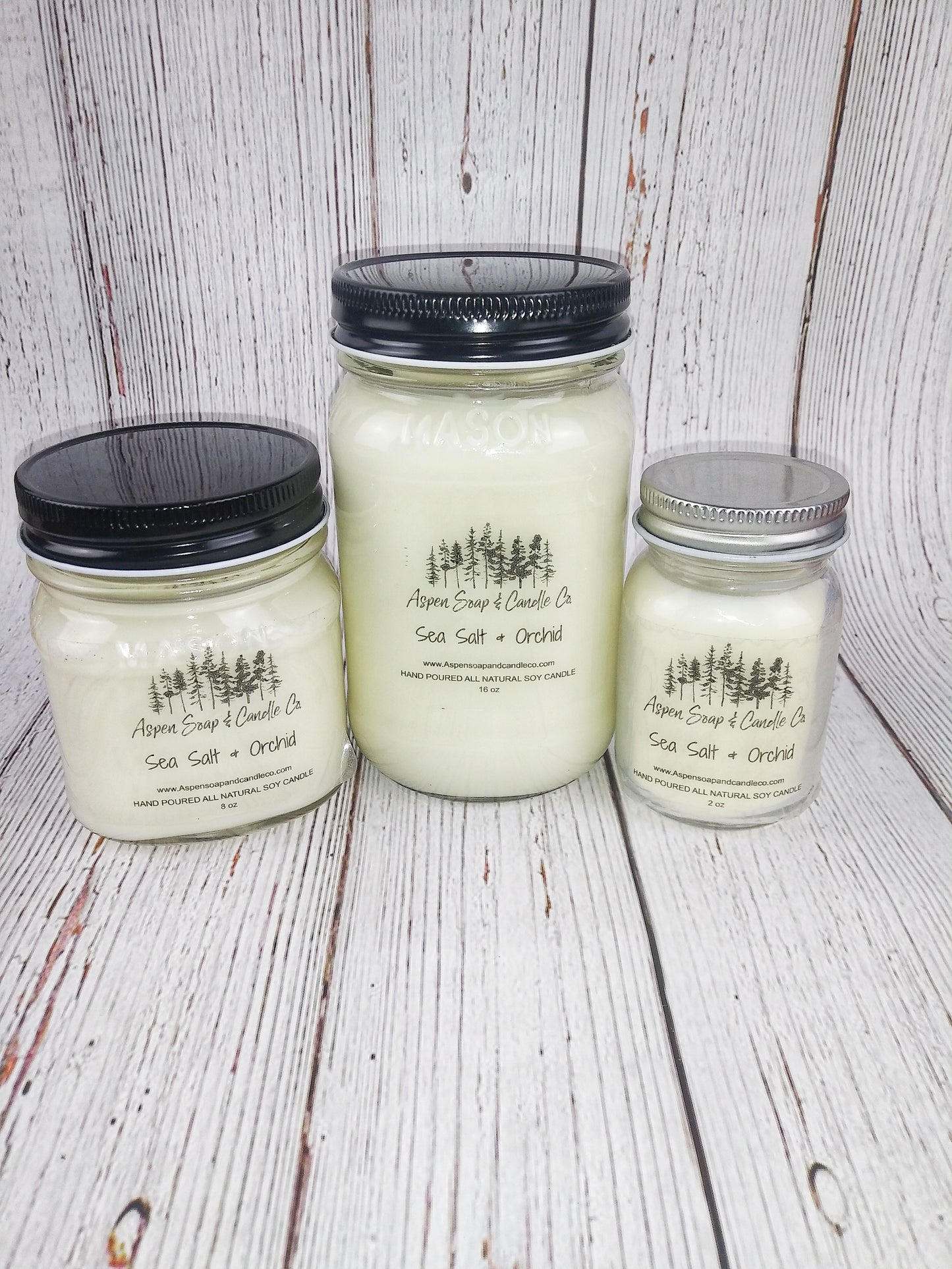 Sea Salt & Orchid Soy Wooden Wick Mason Jar Candles
