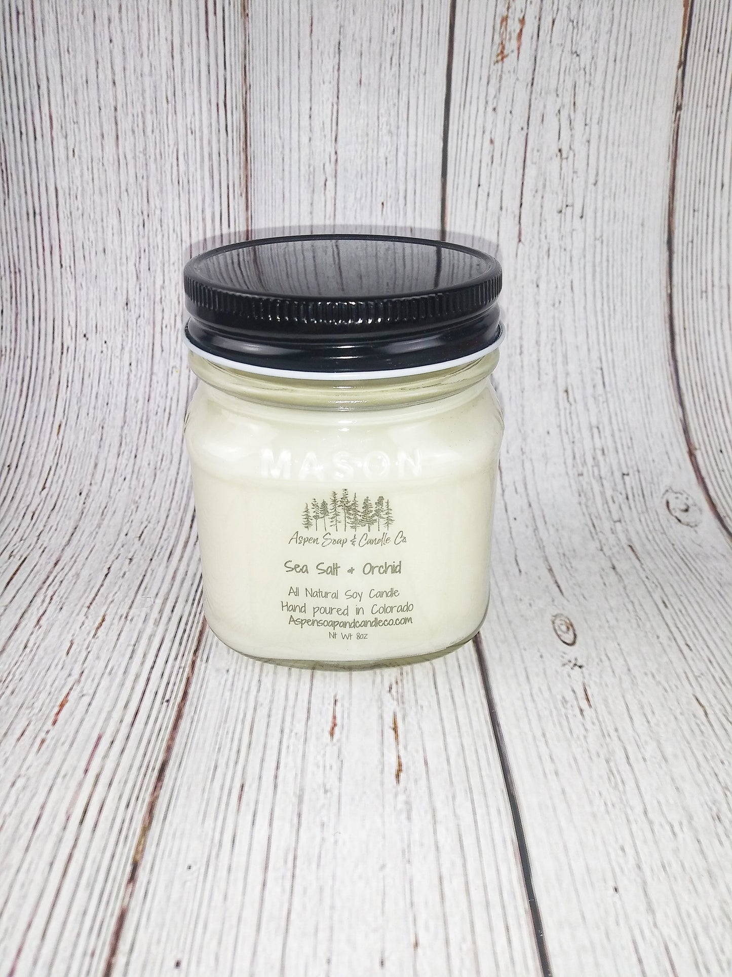 Sea Salt & Orchid Soy Wooden Wick Mason Jar Candles