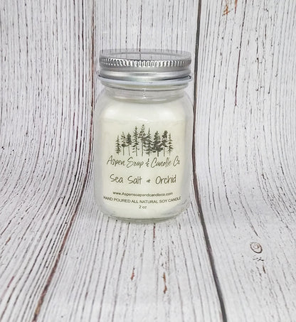 Sea Salt & Orchid Soy Wooden Wick Mason Jar Candles